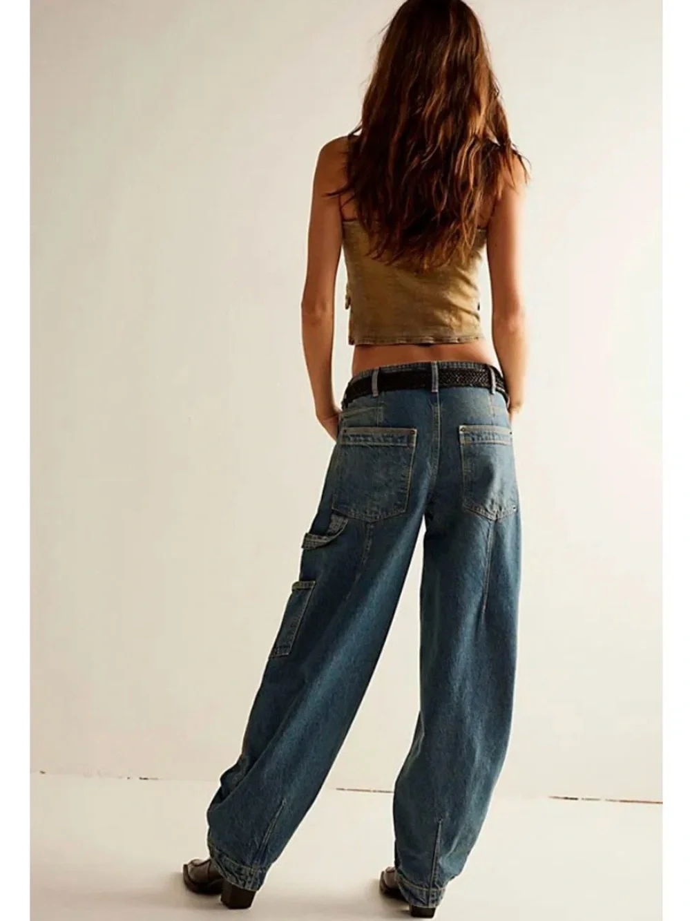 NWOT Free People Loren Carpenter Barrel Jeans - Picture 5 of 14